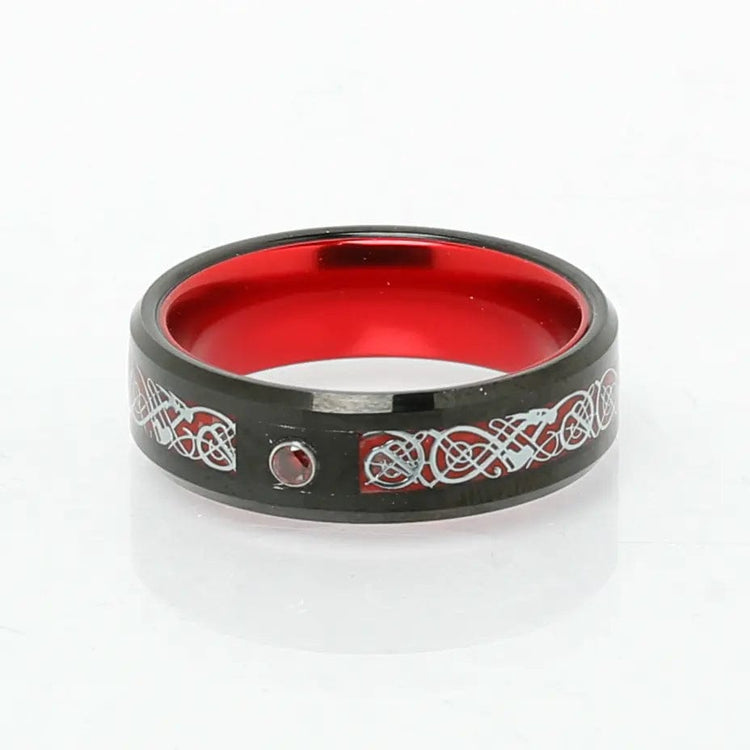 Anillo del Jarl \"Sangre del Valhalla\" en tungsteno Anillo del Jarl \"Sangre del Valhalla\" en tungsteno