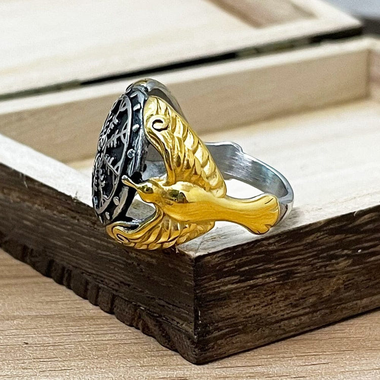 Anillo vikingo - Vegvisir Guardian Ravens Anillo vikingo - Vegvisir Guardian Ravens