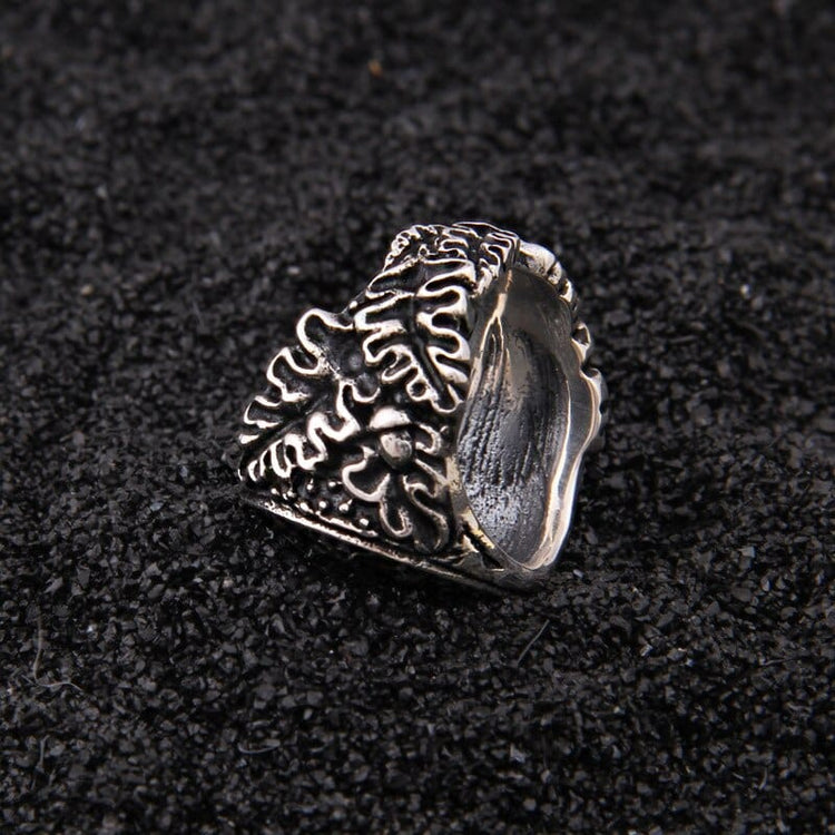 Anillo Vikingo de Plata de Ley 925 - Vegvisir Leafing Anillo Vikingo de Plata de Ley 925 - Vegvisir Leafing