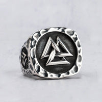 Anillo Vikingo de Plata de Ley 925 - L'Éclat du Valknut Anillo Vikingo de Plata de Ley 925 - L'Éclat du Valknut