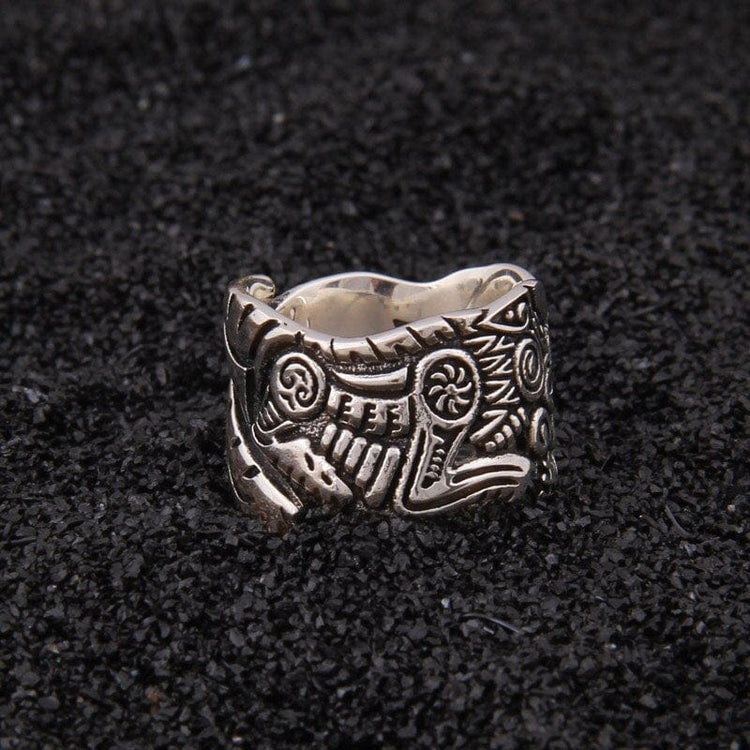 Anillo Vikingo de Plata de Ley 925 - El Duelo de Luna Llena Anillo Vikingo de Plata de Ley 925 - El Duelo de Luna Llena
