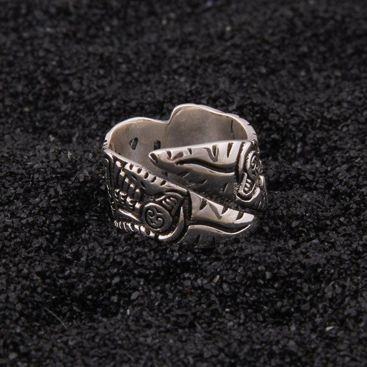 Anillo Vikingo de Plata de Ley 925 - El Duelo de Luna Llena Anillo Vikingo de Plata de Ley 925 - El Duelo de Luna Llena