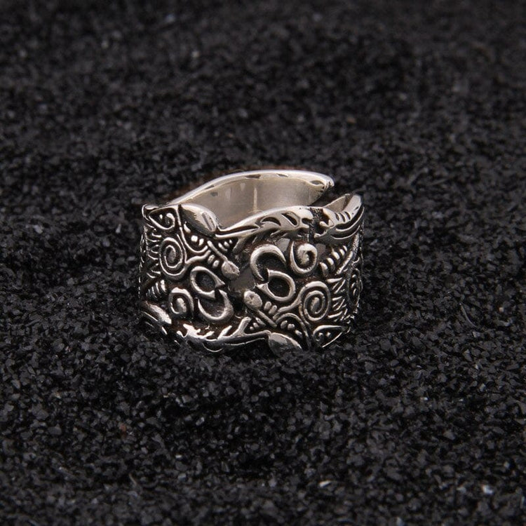 Anillo Vikingo de Plata de Ley 925 - El Duelo de Luna Llena Anillo Vikingo de Plata de Ley 925 - El Duelo de Luna Llena