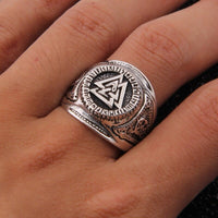 Anillo vikingo de plata de ley 925 - Power of the Valknut Anillo vikingo de plata de ley 925 - Power of the Valknut