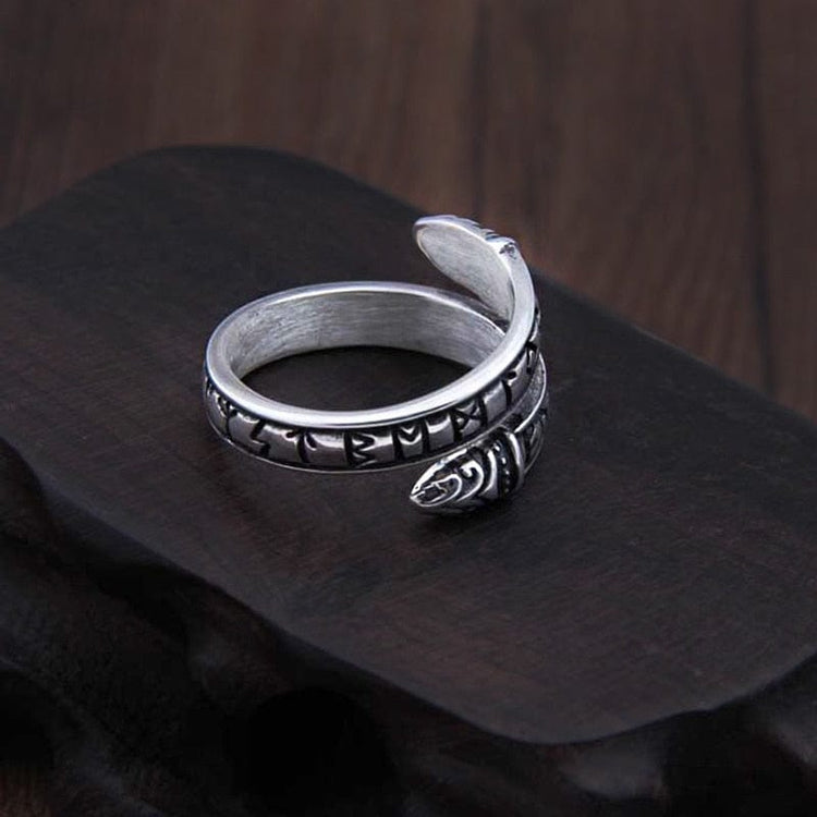 Anillo Vikingo de Plata de Ley 925 - Runa Serpiente Anillo Vikingo de Plata de Ley 925 - Runa Serpiente