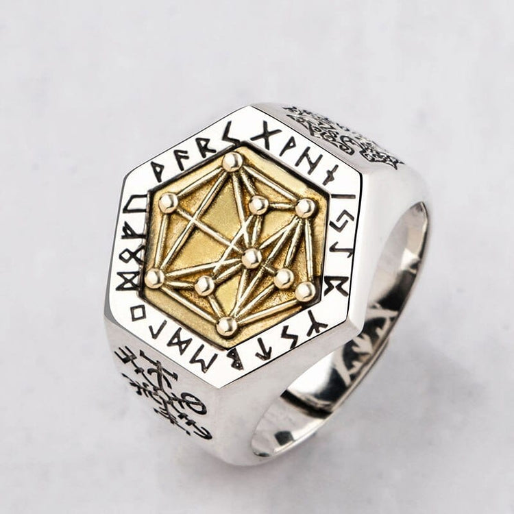 Anillo vikingo de plata de ley 925 - Totem cabalístico Anillo vikingo de plata de ley 925 - Totem cabalístico