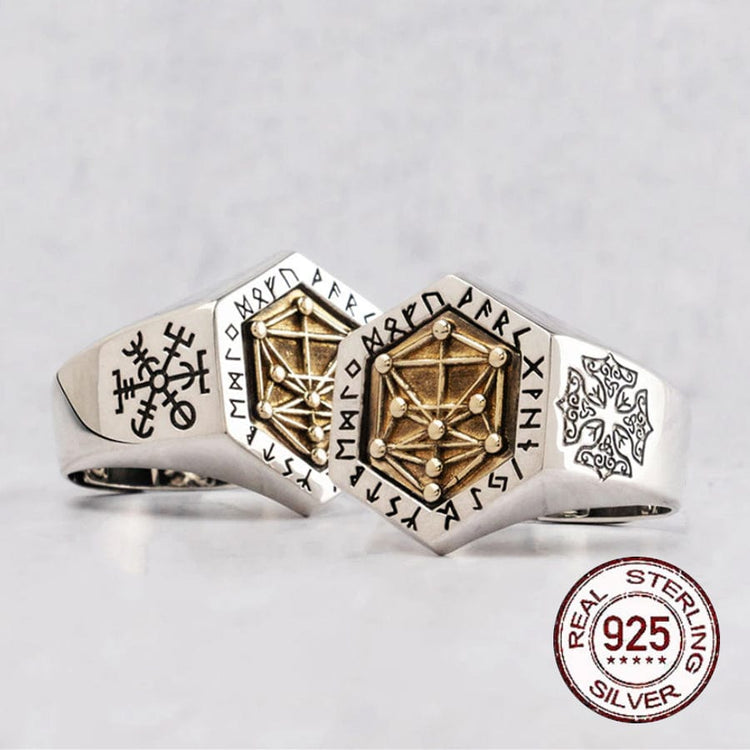 Anillo vikingo de plata de ley 925 - Totem cabalístico Anillo vikingo de plata de ley 925 - Totem cabalístico