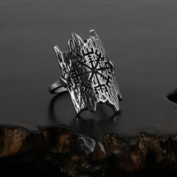 Anillo vikingo l'écorse grabado con Vegvisir Anillo vikingo l'écorse grabado con Vegvisir