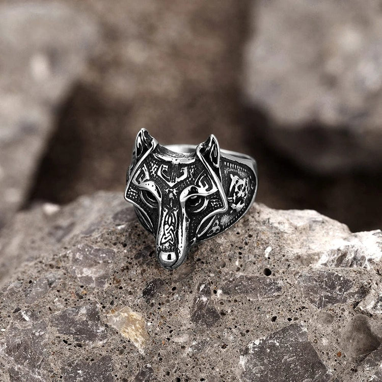 Anillo vikingo Máscara de Fenrir Anillo vikingo Máscara de Fenrir
