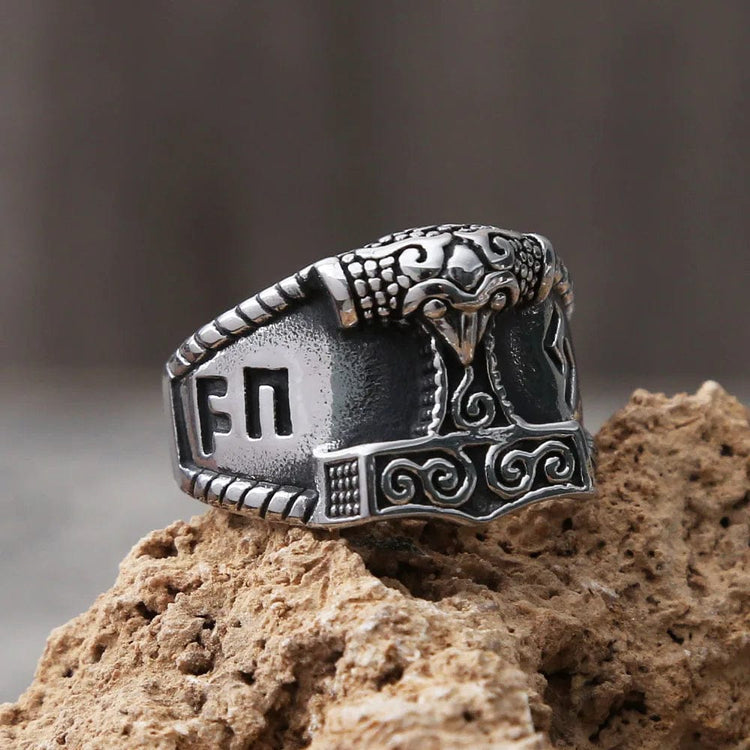 Anillo vikingo Poder de Mjolnir Anillo vikingo Poder de Mjolnir