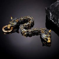 Pulsera Lobo Dorado Gigante - Fenrir Pulsera Lobo Dorado Gigante - Fenrir
