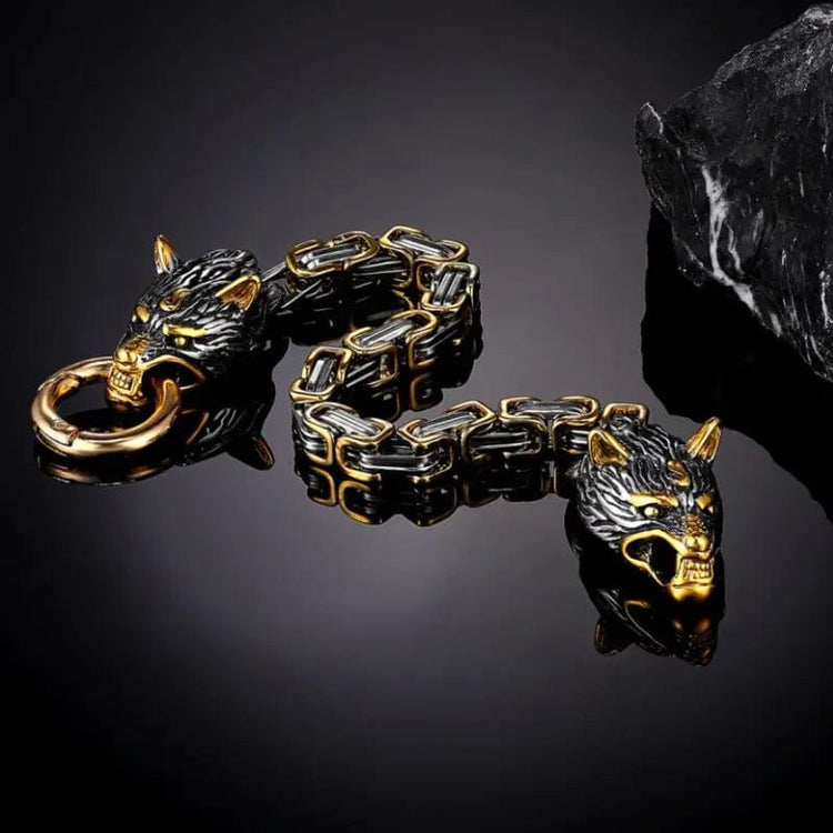 Pulsera Lobo Dorado Gigante - Fenrir Pulsera Lobo Dorado Gigante - Fenrir