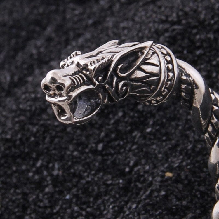 Pulsera Vikingo Plata de Ley 925 - Le Regard des Loups Pulsera Vikingo Plata de Ley 925 - Le Regard des Loups