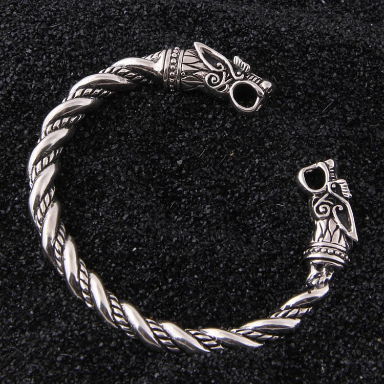 Pulsera Vikingo Plata de Ley 925 - Le Regard des Loups Pulsera Vikingo Plata de Ley 925 - Le Regard des Loups