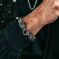 Pulsera Vikinga Cabeza de Fenrir - Acero inoxidable Pulsera Vikinga Cabeza de Fenrir - Acero inoxidable