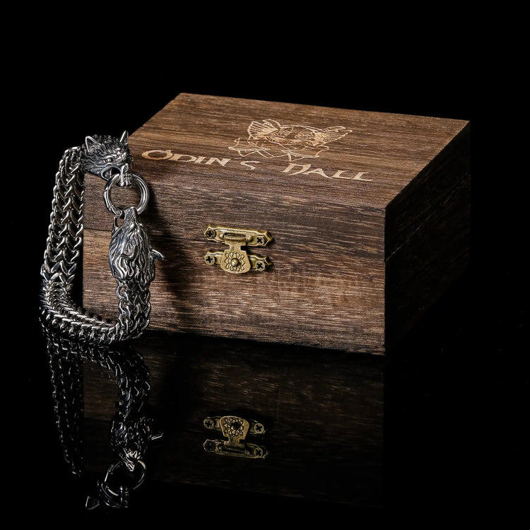 Pulsera Vikinga Cabeza de Fenrir - Acero inoxidable Pulsera Vikinga Cabeza de Fenrir - Acero inoxidable