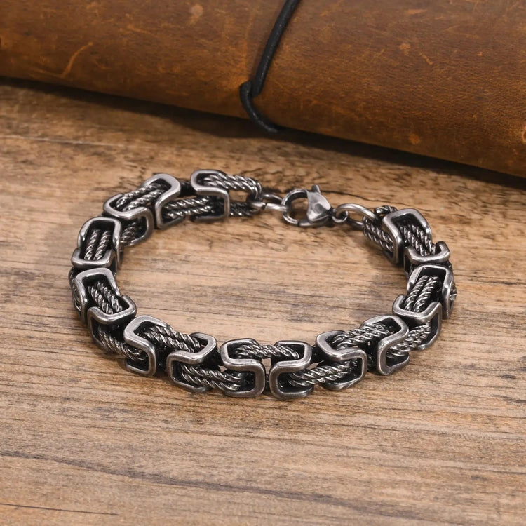 Pulsera vikinga trenzada de acero inoxidable Pulsera vikinga trenzada de acero inoxidable
