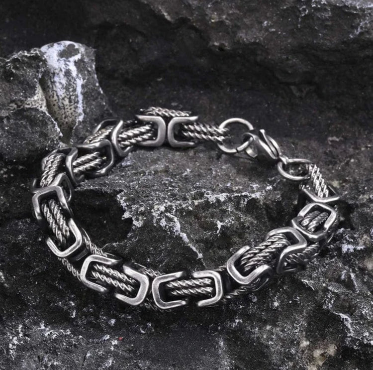 Pulsera vikinga trenzada de acero inoxidable Pulsera vikinga trenzada de acero inoxidable