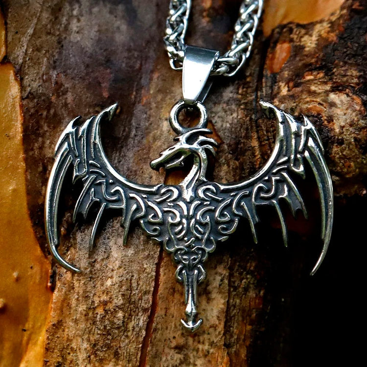 Collar dragón grande de plata Collar dragón grande de plata