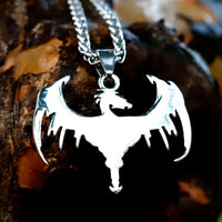 Collar dragón grande de plata Collar dragón grande de plata