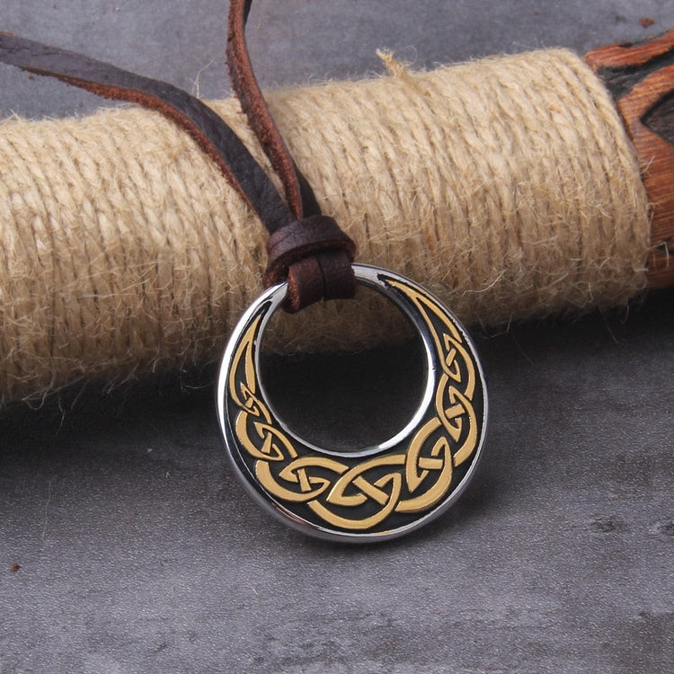 Collar Vikingo \"Beso de la Luna: Colgante Nudo Celta Collar Vikingo \"Beso de la Luna: Colgante Nudo Celta