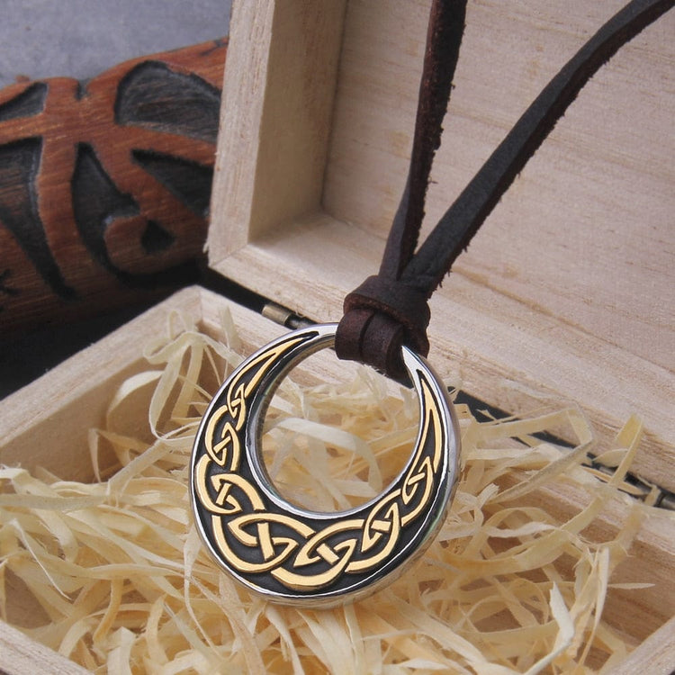Collar Vikingo \"Beso de la Luna: Colgante Nudo Celta Collar Vikingo \"Beso de la Luna: Colgante Nudo Celta