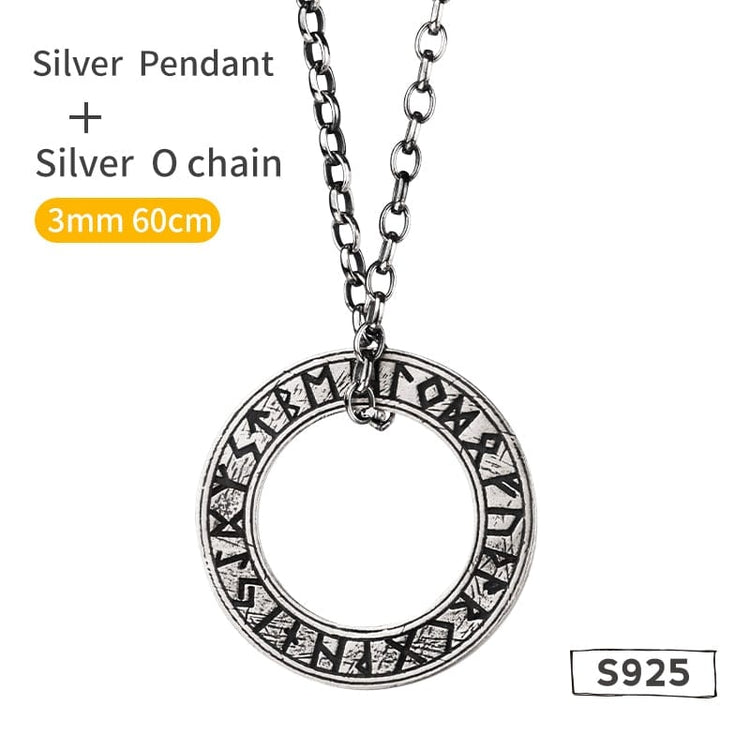 Collar Vikingo de Plata de Ley 925 - Círculo Rúnico Collar Vikingo de Plata de Ley 925 - Círculo Rúnico