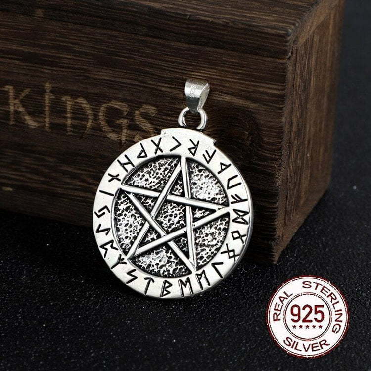 Colgante de plata de ley 925 - La estrella rúnica Colgante de plata de ley 925 - La estrella rúnica