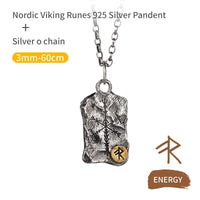 Collar Vikingo de Plata de Ley 925 - Estela Rúnica Collar Vikingo de Plata de Ley 925 - Estela Rúnica