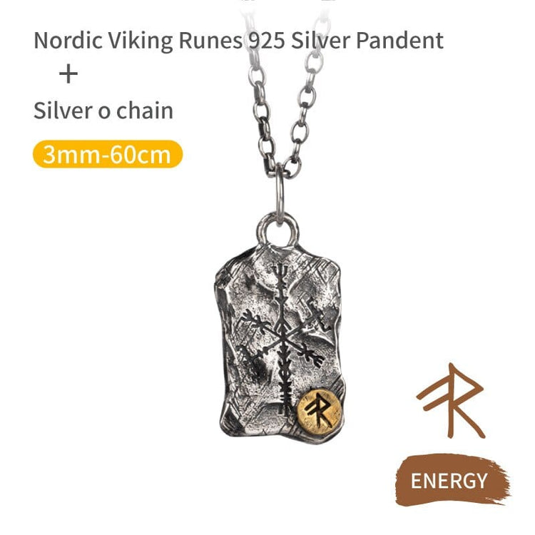 Collar Vikingo de Plata de Ley 925 - Estela Rúnica Collar Vikingo de Plata de Ley 925 - Estela Rúnica