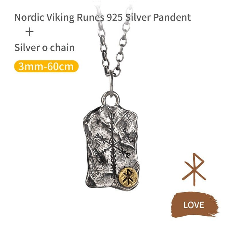 Collar Vikingo de Plata de Ley 925 - Estela Rúnica Collar Vikingo de Plata de Ley 925 - Estela Rúnica