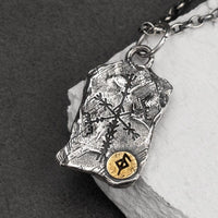 Collar Vikingo de Plata de Ley 925 - Estela Rúnica Collar Vikingo de Plata de Ley 925 - Estela Rúnica