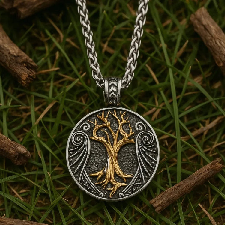 Collar Vikingo \"Colgante Árbol de los Mundos Collar Vikingo \"Colgante Árbol de los Mundos