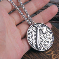 Collar Vikingo \"Colgante Sol Rúnico y Valknut Collar Vikingo \"Colgante Sol Rúnico y Valknut