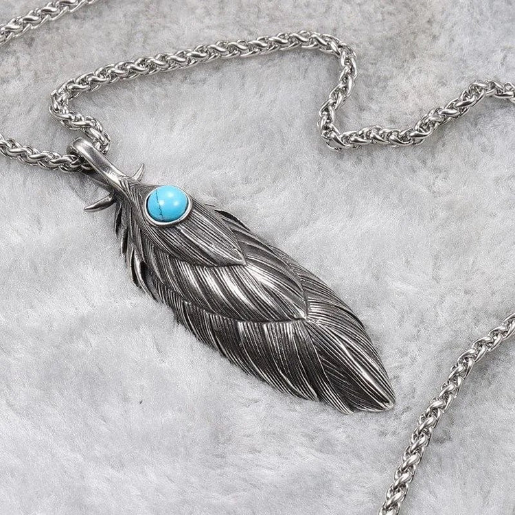 Collar vikingo de plumas eternas Collar vikingo de plumas eternas