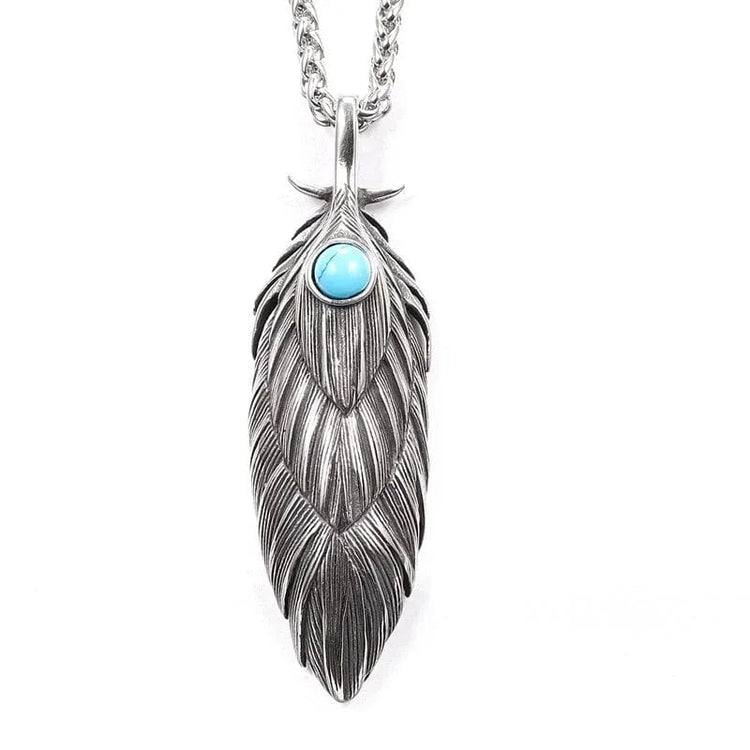 Collar vikingo de plumas eternas Collar vikingo de plumas eternas