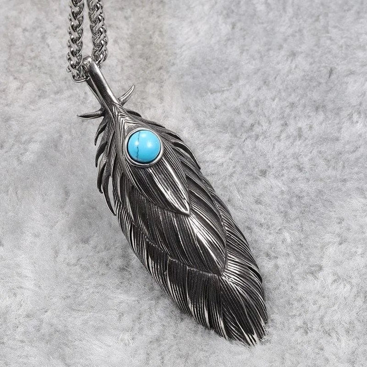 Collar vikingo de plumas eternas Collar vikingo de plumas eternas