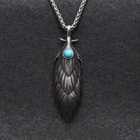 Collar vikingo de plumas eternas Collar vikingo de plumas eternas