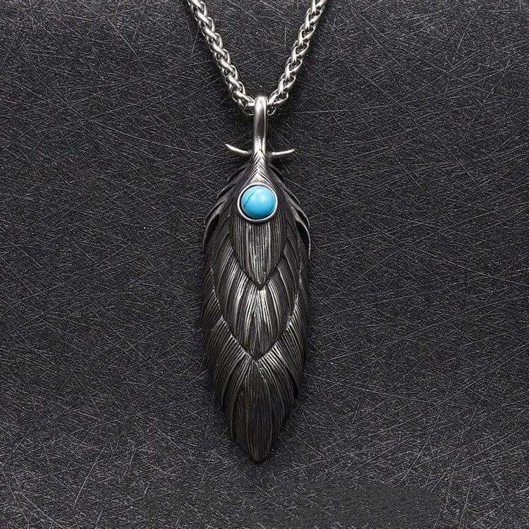Collar vikingo de plumas eternas Collar vikingo de plumas eternas