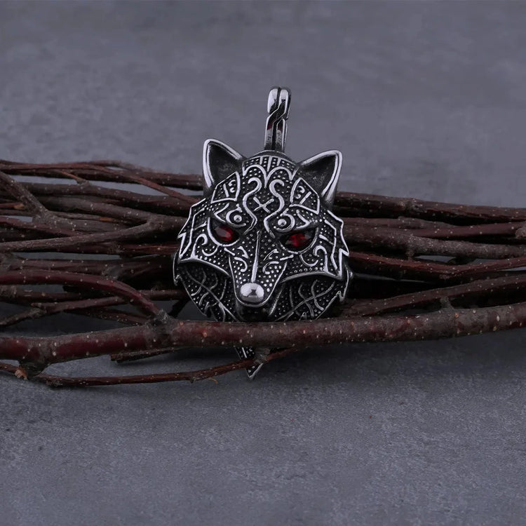 Collar vikingo con cabeza de Fenrir Collar vikingo con cabeza de Fenrir