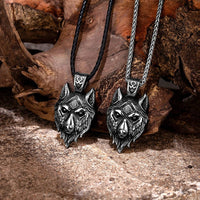Collar de cabeza de lobo vikingo - Fenrir Collar de cabeza de lobo vikingo - Fenrir