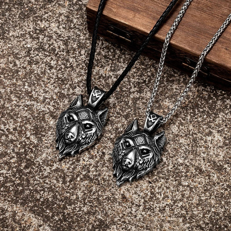 Collar de cabeza de lobo vikingo - Fenrir Collar de cabeza de lobo vikingo - Fenrir