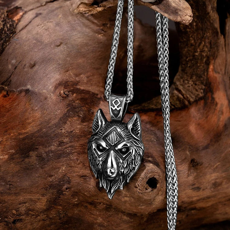 Collar de cabeza de lobo vikingo - Fenrir Collar de cabeza de lobo vikingo - Fenrir