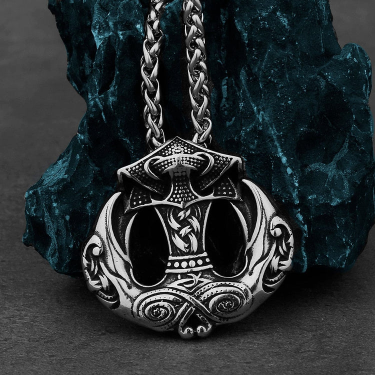 Collar vikingo \"Medallón del Martillo y el Mensajero Collar vikingo \"Medallón del Martillo y el Mensajero