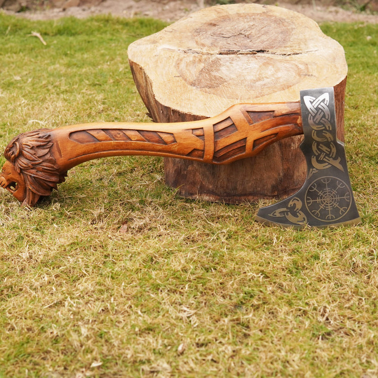 Hacha de guerrero vikingo - \"Colère d'Huginn et Muninn\" (Ira de Huginn y Muninn) Hacha de guerrero vikingo - \"Colère d'Huginn et Muninn\" (Ira de Huginn y Muninn)