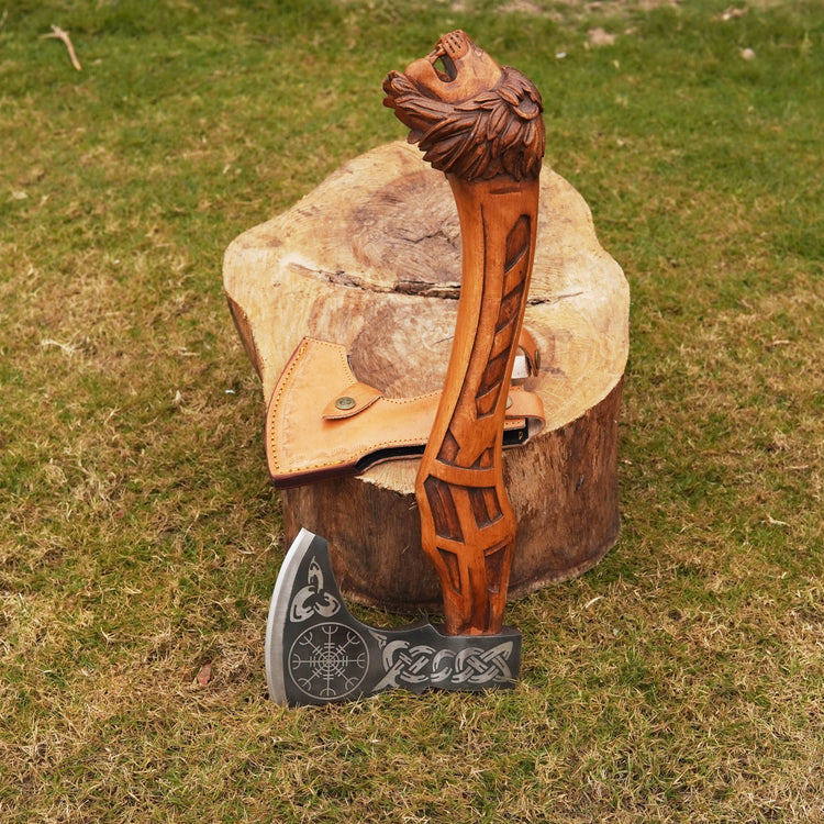 Hacha de guerrero vikingo - \"Colère d'Huginn et Muninn\" (Ira de Huginn y Muninn) Hacha de guerrero vikingo - \"Colère d'Huginn et Muninn\" (Ira de Huginn y Muninn)