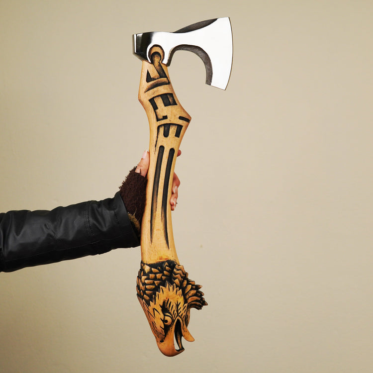 Hacha de guerrero vikingo - \"Eclipse de Hrafn y Skuggi Hacha de guerrero vikingo - \"Eclipse de Hrafn y Skuggi