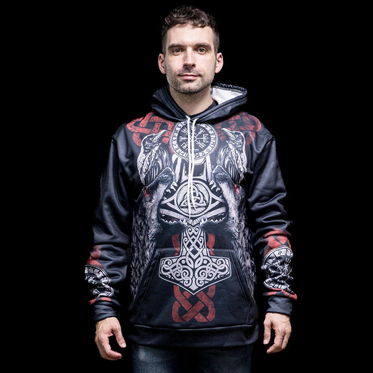 Sudadera con capucha Viking \"Compass of Destiny Sudadera con capucha Viking \"Compass of Destiny