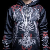 Sudadera con capucha Viking \"Compass of Destiny Sudadera con capucha Viking \"Compass of Destiny