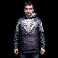 Sudadera con capucha vikinga Fenrir Warrior Gear Sudadera con capucha vikinga Fenrir Warrior Gear